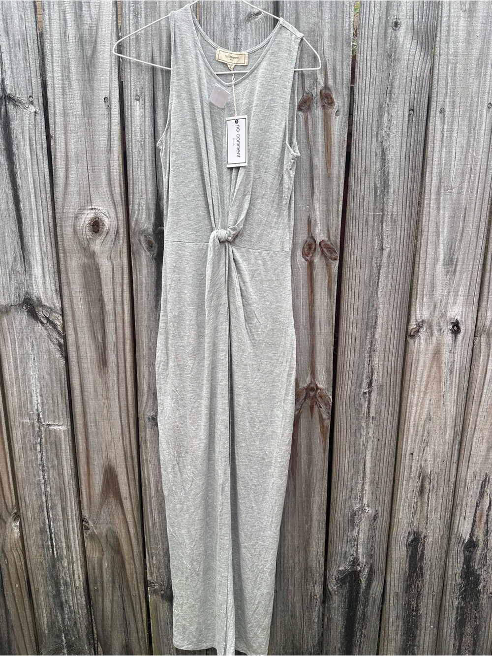 Joie Sleeveless Light Gray Knot-Front Dress
